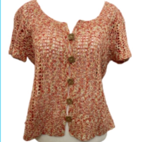 JH Collectibles Sweaters - NWT JH Collectibles Multicolor Crocheted Button Down Shrug/ Cardigan/ Top  XL
